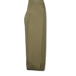 Athleta khaki green high-waisted wide-leg trousers Size 14